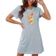 thumbnail image 4 of Camisón corto de talla grande para mujer, camisón de manga corta con estampado de pecho a la moda, camisón para mujer, 4 of 7