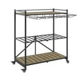 thumbnail image 2 of Artum Hill Asher 30" Tall Black Metal Folding Bar Cart with Wood Shelfs, 2 of 8