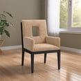 thumbnail image 4 of Bowery Hill Contemporary Cognac Linen Textured Fabric Dining Arm Chair, 4 of 9