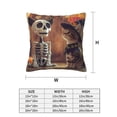 thumbnail image 3 of Halloween Throw Pillow Covers, Halloween Cat and Dog Skull Halloween Decorations Square Pillow Cases with Invisible Zipper for Bed Couch Sofa, Farmhouse Halloween Decor-2 Pack 18x18, 3 of 6