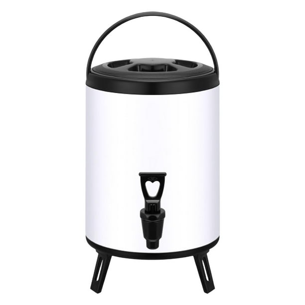 Dispensador de leche en barril aislado de acero inoxidable con grifo, ollas para bebidas 6 litros