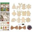thumbnail image 5 of 24x Christmas Embellishments Wood Pieces Slices Cutouts Wood Shapes Predrilled Unpainted Unfinished Wood Shapes for Wedding DIY Signs Crafts, 5 of 10