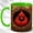 Green, variant on Cardinal Nest Coffee Mug, Red Bird Mug, Ceramic 11 oz