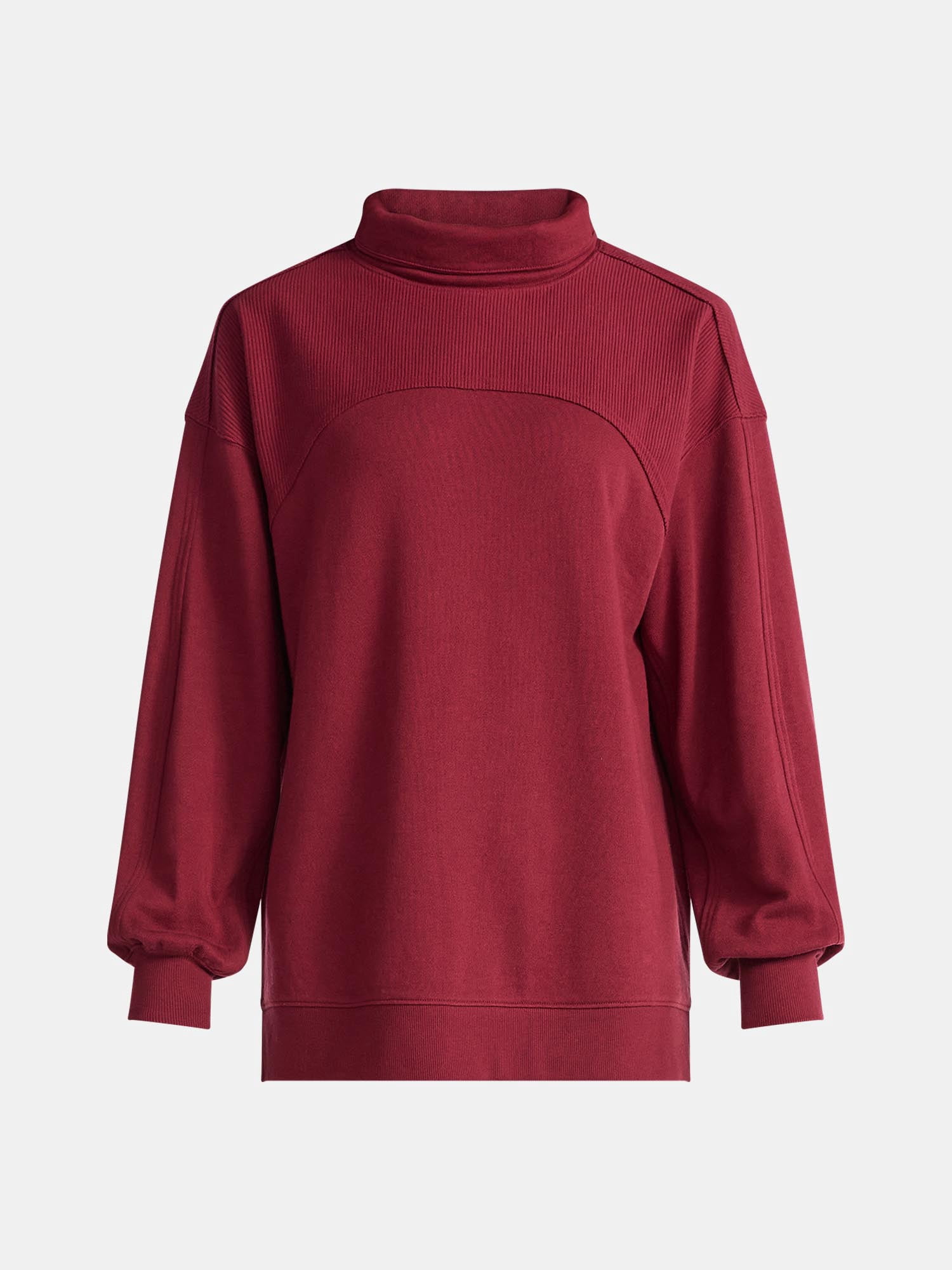 Time and Tru Women's Ottoman Ribbed Pullover Top with Long Sleeves, Size XS-XXXL