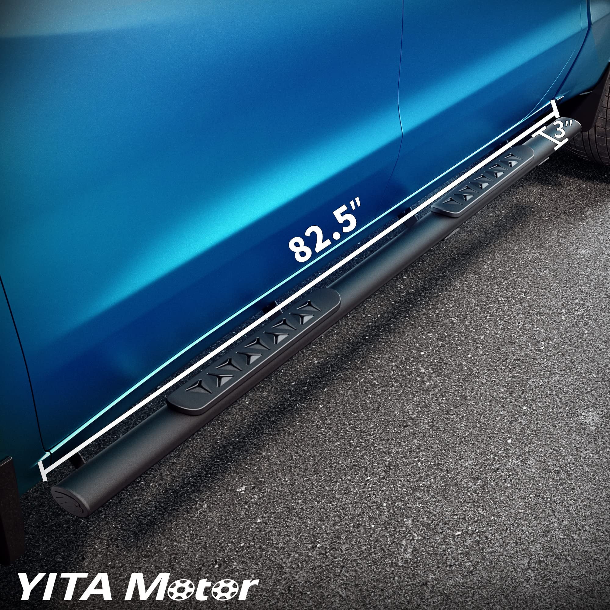 RVNI Running Board for 2019-2023 2024 2025 Chevrolet Silverado/GMC Sierra 1500 Crew Cab2020-2025 2500/3500 HD Crew Cab 3" Oval Nerf Bars Side Step