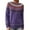 Purple, variant on CCRFTGI Fair Isle Sweaters for Women 2025 Fashion Long Sleeve Knit Sweater Pullover Casual Trendy Sweater Loose Crewneck Pullover Top Turquoise S