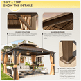 thumbnail image 4 of Hommow 12' X 14' Hardtop Gazebo Aluminum Frame Gazebo with Galvanized Steel Double Roof, 4 of 12