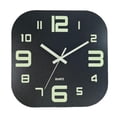 thumbnail image 2 of Reloj de pared moderno de 30 cm, de madera, silencioso, decorativo, con luz nocturna y pilas. Número BlackFounder, 2 of 9
