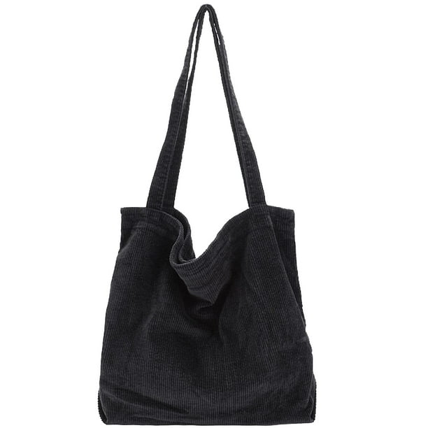 Bolso de mano de pana para mujer, bolsos de hombro de lona, lindo bolso grande, súper resistente, suave y lavable con agua