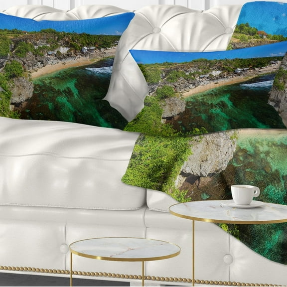 Designart Balangan Beach Bali Indonesia - Seascape Throw Pillow - 12x20