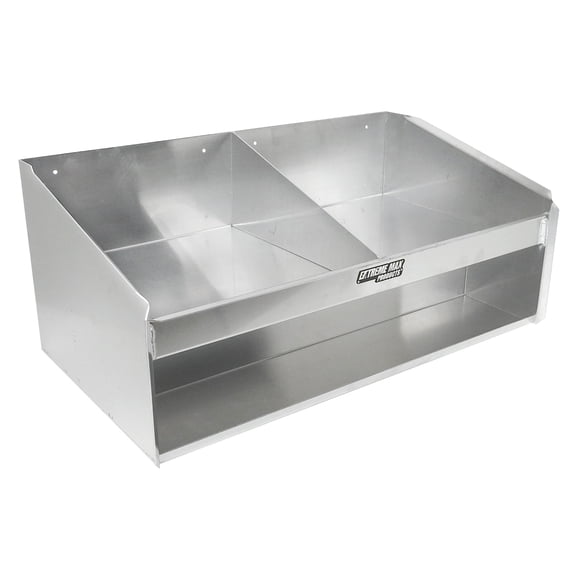 Extreme Max 5001.6038 Double Helmet Bay Aluminum Cabinet Organizer for Enclosed Race Trailer, Shop, Garage, Storage - Silver