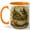Orange, variant on Enchanted Forest Teacup Coffee Mug, Whimsical Mushroom Cottage Fantasy Design, 11 oz Ceramic Cup