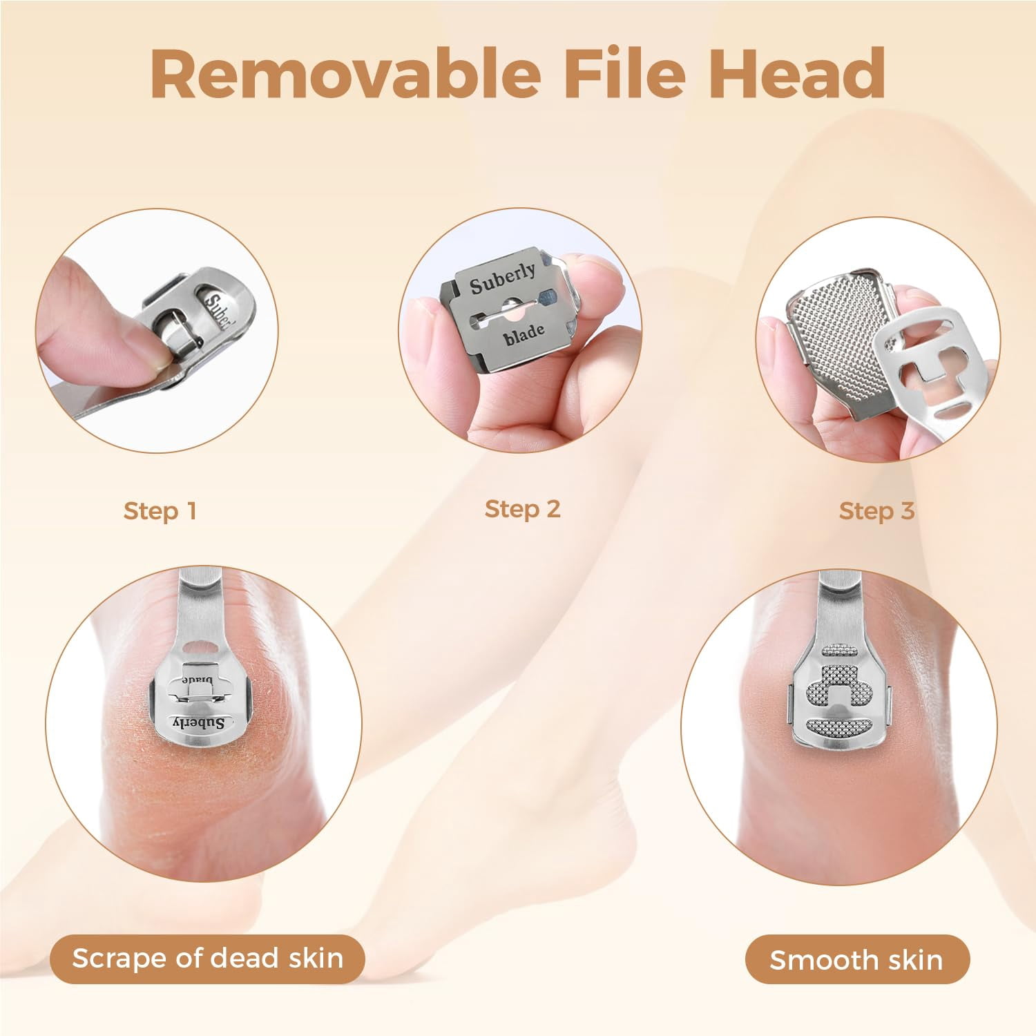 Foot File Foot Scrubber Pedicure - Callus Remover for Feet Professional Grater Rasp Foot Scraper Corns Callous Removers Cracked Dead Skin Remover for Dry and Wet Feet (Golden)