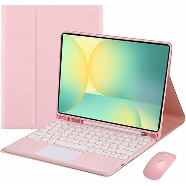 Funda con Teclado Táctil para Samsung Galaxy Tab S10 FE+ (13.1 Pulgadas, Modelo 2025) - Rosa
