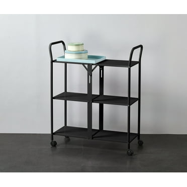 Mainstays 3-Tier Rolling Storage Cart, Black