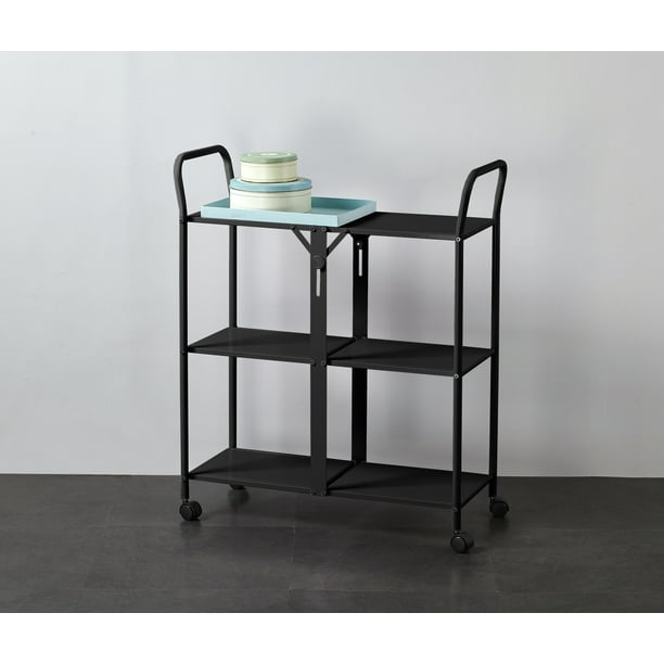 Mainstays 3Tier Rolling Storage Cart, Black