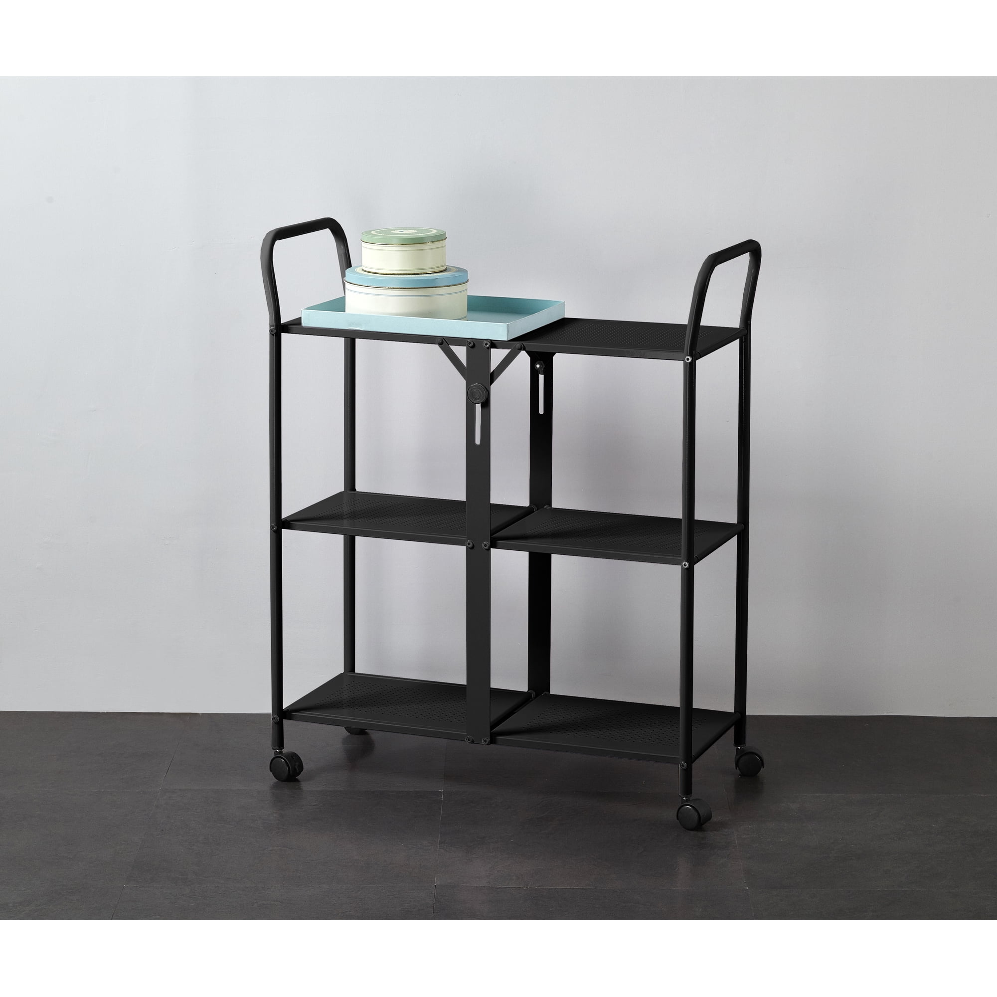 Mainstays 3-Tier Rolling Storage Cart, Multiple Colors