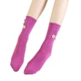 thumbnail image 2 of Lroveb Crew Socks for Women Dress Socks Lightweight Thin Casual Calf Solid Color Flower Butterfly Socks, 2 of 4