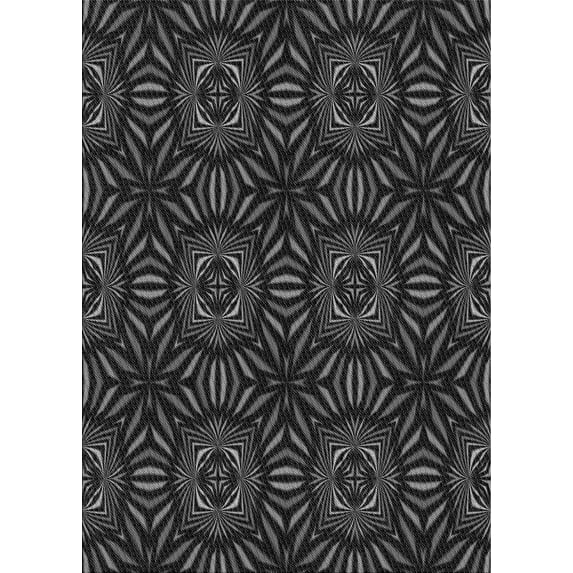 Ahgly Company Indoor Rectangle Patterned Midnight Gray Area Rugs, 5' x 7'