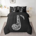 thumbnail image 2 of Abstract Musical Notes 7 Piece Comforter Set Full Bed in a Bag,Guitar Bedding Sets Modern Rock Music Sheet Set with Comforter,Fashion Hip Hop Bed Set, 2 of 6