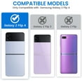 thumbnail image 2 of Galaxy Z Flip 4 Case with Ring Holder, Z Flip 4 Case with 9H Glass All-Inclusive Camera Lens Protector and Metal Ring Holder, Matte PC Slim Protective Case for Samsung Galaxy Z Flip 4 5G - Green, 2 of 16