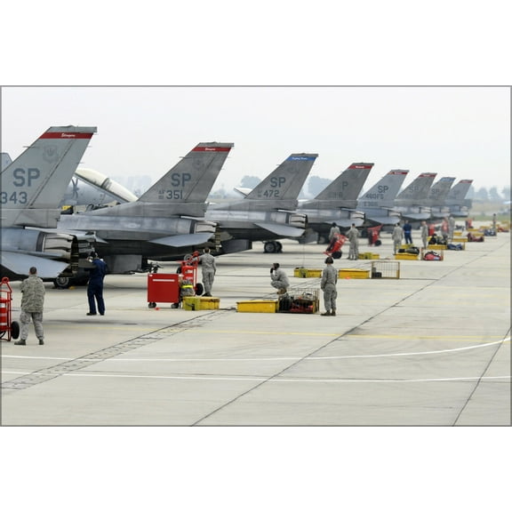 24"x36" Gallery Poster, 480th FS F 16Cs in Bulgaria 2010