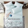 thumbnail image 2 of Swift Home 6-Piece Soft Lightweight Aqua Microfiber Sheet Set with Extra Pillowcases, Queen, 2 of 5