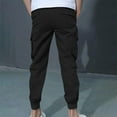 thumbnail image 6 of Trendy Jogger Sweatpants, Boys And Childrens Sports Cargo Pants Stretch Elastic Waist School Kids Twill Joggers for 4-13Years, Size 6-14 Years, 6 of 9