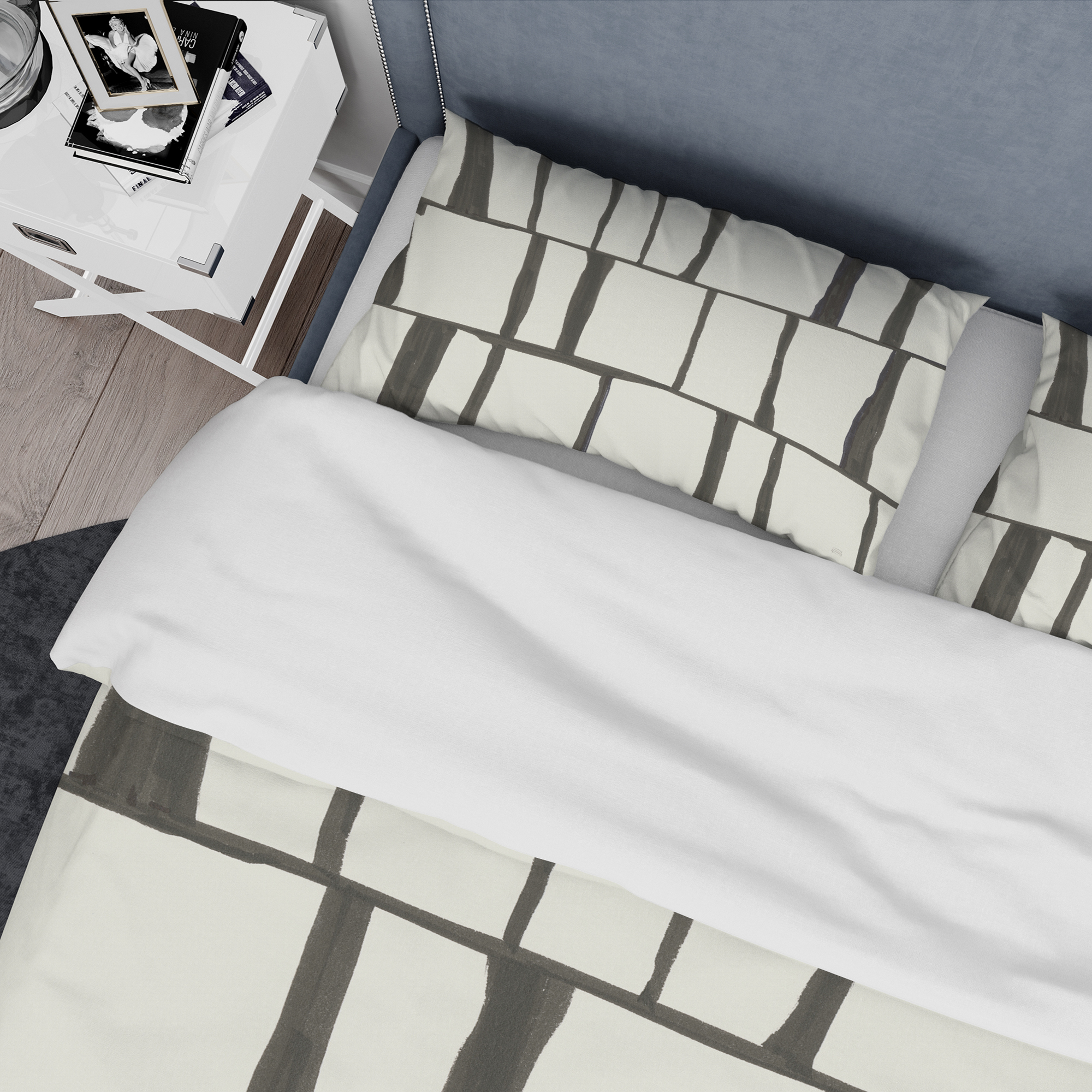 Designart 'minimalist black and white I' Geometric Duvet Cover Set