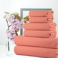 thumbnail image 3 of CASA COPENHAGEN Waffle Towel, 6Pieces 100% Cotton Large Towel Set- Malibu Peach, 2Bath 2Hand 2Washcloths Instant Absorb and Dry, Soft Strong Towels for Hotel Spa Kitchen Bathroom & Shower, 3 of 5
