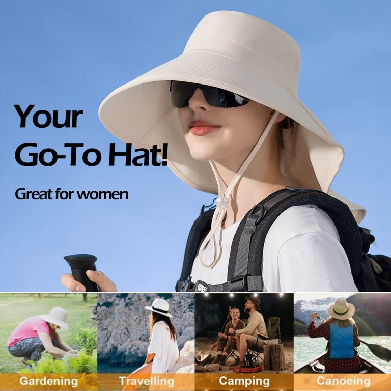 IC ICLOVER, Womens Sun Hat, Ponytail Hole UPF 50+ Wide Brim  display picture 1