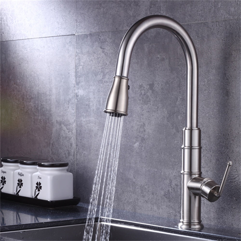 Kepooman 8505 Kitchen Faucet, Bathroom Single Handle High Arc Pull out Faucet for Home, Pull Down Single Level Stainless Steel Kepooman 8505 Kitchen Faucet, Bathroom Single Handle High Arc Pull out Faucet for Home, Pull Down Single Level Stainless Steel