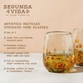 thumbnail image 3 of Segunda Vida Artistico Recycled Wine Glasses, Home Bar Gifts, 13oz Set of 2, 3 of 12