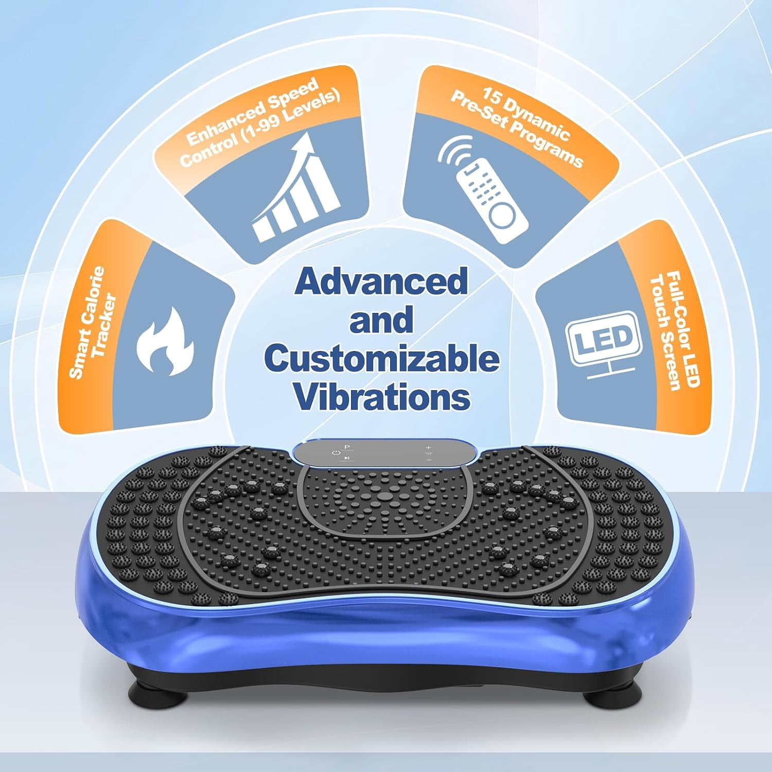 Vibration Plate Exercise Machine for Weight Loss, 220W Power Plate Vibrating Plate with 99 Speed Levels, Full Body Workout Trainer with Resistance Bands, Supports Lymphatic Drainage, 150KG Capacity