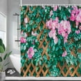 thumbnail image 6 of Rustic Pink Flowers Shower Curtains Spring Floral Plants Wood Fence Garden Wall Hanging Polyester Home Bathroom Decor with, 6 of 6