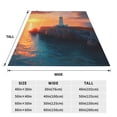 thumbnail image 3 of Bingfone Lighthouse At Sunset Coast Print Flannel Fleece Blanket Throw Blanket for Bed,Sofa,Couch,Travel,Camping(50"x40" ), 3 of 8