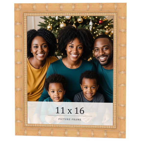 11x16 Light Brown Bamboo Real Wood Picture Frame Width 1.5 inches | Interior Frame Depth 0.5 inches