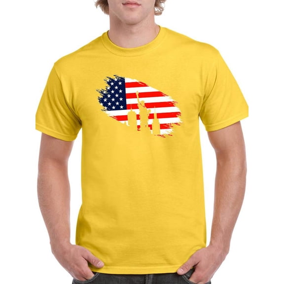 July 4Th Independence Statue T-Shirt Men -Image by Shutterstock, Male Large