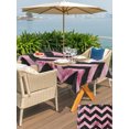 thumbnail image 6 of 60x120 Inch Outdoor Tablecloth with Umbrella Hole Zipper Rectangle Abstract Pink Rectangular Tablecloths Outside Waterproof Geometric Zigzag Waves Bohemian Stripes Patio Table Cloth Cover for Picnic, 6 of 8