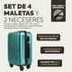 thumbnail image 2 of Set de 4 Maletas de Viaje Rígidas 20 y 18 Pulgadas con 2 Neceseres de 11 Pulgadas Equipaje Ligero con Ruedas 360 y Candado TSA Seraphiel, 2 of 6