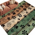 thumbnail image 2 of Area Rug for Living Room, Dark Sage Green Brown Non-Slip Indoor Large Carpet for Bedroom/Dining Room, Farmhouse Dog Paw Vintage Washable Low-Profile Rectangle Floor Runner Rugs - 6 x 9 Ft, 2 of 7