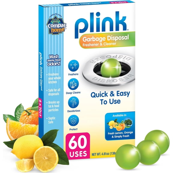 Plink Garbage Disposal Cleaner and Deodorizer 60ct VALUE PACK - Assorted Scents