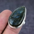thumbnail image 2 of Natural Labradorite Gemstone Handmade 925 Sterling Silver Jewelry Ring S.10, 2 of 2