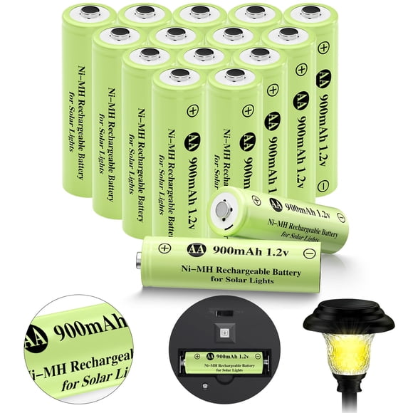 Pilas recargables Jiajax AA 900 mAh 1.2 V Ni-MH (paquete de 16)