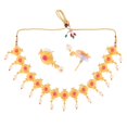 thumbnail image 5 of Efulgenz Indian Jewelry Set Traditional Antique Gold Tone Simulated Color Stone Round Faux Pearl Drop Bridal Choker Necklace Earrings Wedding Jewelry Set for Women, 5 of 6