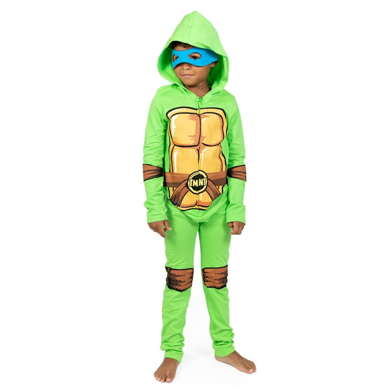 Teenage Mutant Ninja Turtles Toddler Boys Zip Up Cosplay Costume Coverall and Masks Newborn to Big Kid, Boy's, Size: 2T