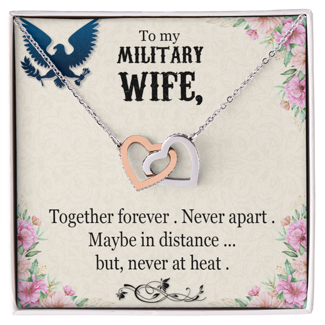 To My Wife Together Forever Military Wife Inseparable Necklace