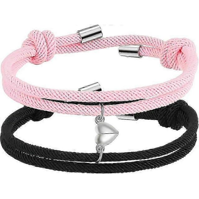 1 Set Couple Matching Bracelets, Bf And Gf Bracelets, Best Friend Bracelet,stretch Adjustable Braid Bead Bracelets Christmas Birthday Valentines Day