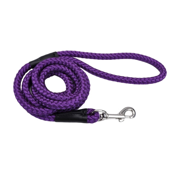 Correa para perro Coastal Rope, suave, de nailon trenzado, color morado, 1,5 m