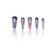 thumbnail image 3 of 24 Pcs Colorful Press on Nails Medium Coffin Fake Nails Black False Nails with, 3 of 5